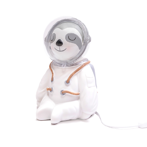 Velador astroperezoso de poliserina con adap de USB a 220 21,4x14x17cm